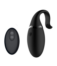 Œuf vibrant noir avec languette à picot pour stimuler le clitoris - TOD-042BLK